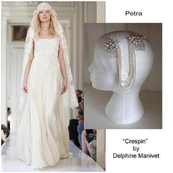 Vintage headdress with strings of pearls and crystals for a versatile piece ideal for boho bride