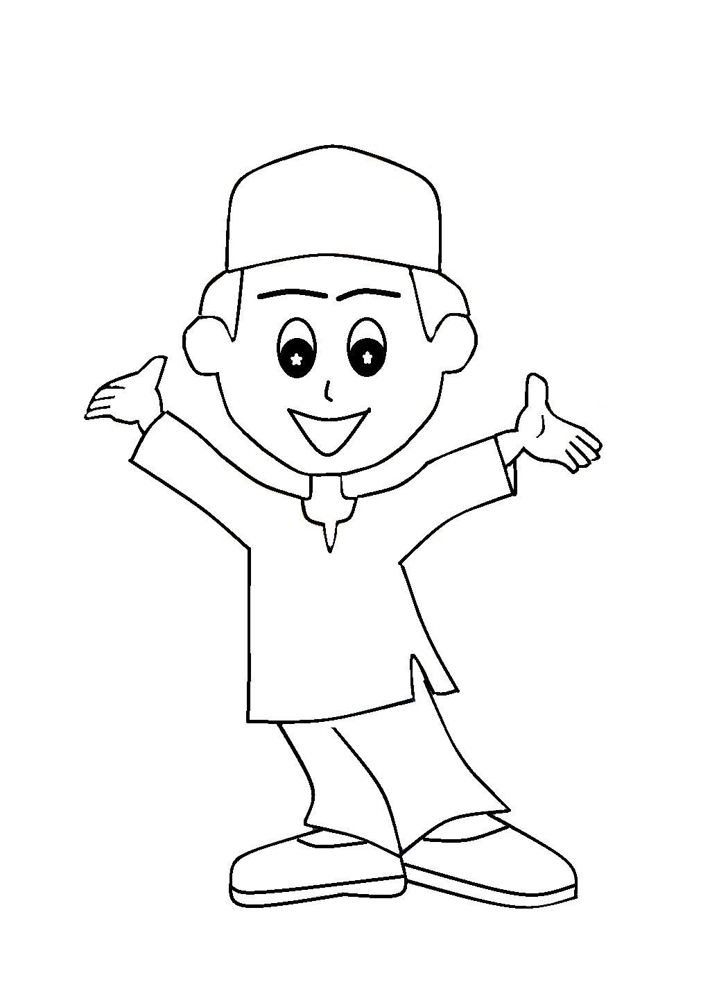 Mewarna Gambar  Kartun  Anak  Muslim  Azhan co