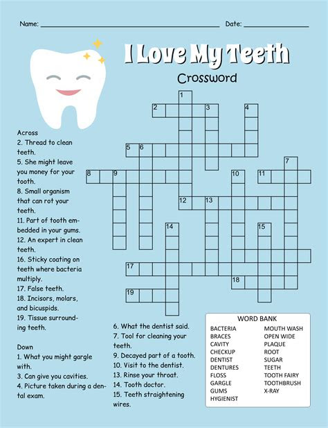  easy crossword puzzles with word bank