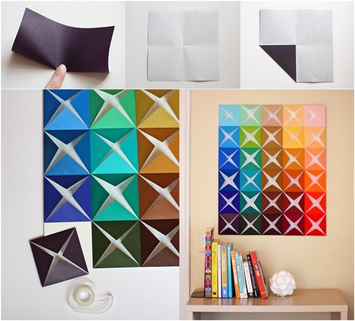 DIY Easy  Folded Paper Wall  Art