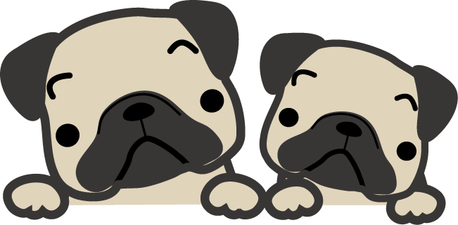 パグ 犬のイラスト 無料イラスト フリー素材