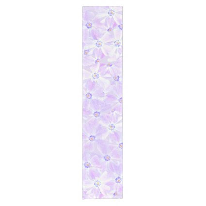 Painted Purple Flowers Short Table Runner