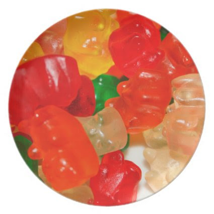 candy bears colorful red green food sweets plate