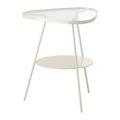 ULSBERG Bedside table - white/frosted glass - IKEA