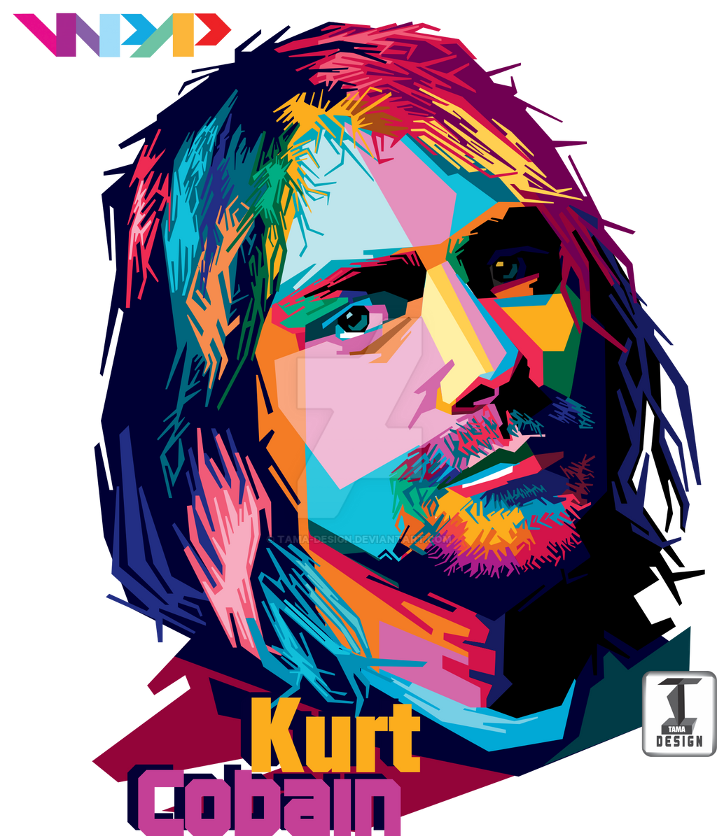 Kurt Cobain in WPAP design  for t  shirt  by tama design  on 