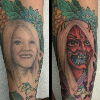 La mejor forma de cubrir el tatuaje que te hiciste con la cara de tu ex.Son rencores sanos.