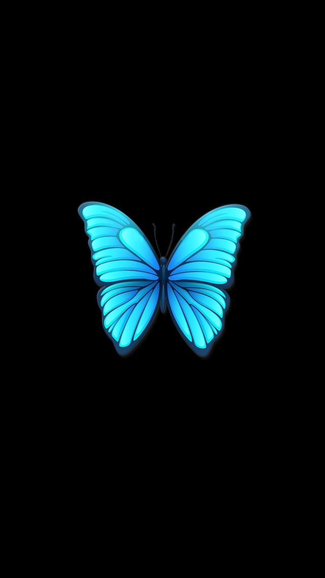 Iphone Blue Butterfly Black Background