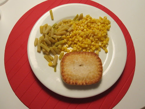 Yellow beans, corn, chicken pot pit
