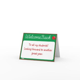 Welcome Back Teacher Note Card card