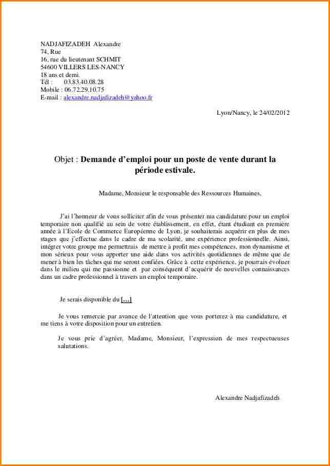 Lettre type inscription college - Modele de lettre type