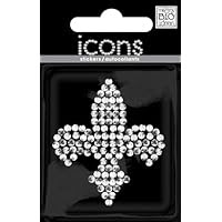 Me & My Big Ideas Rhinestone Word and Icon Stickers, Mini Fleur de lis/Crystal