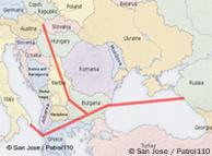 Ο χάρτης του αγωγού South Stream