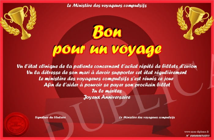 Bon Pour Un Voyage