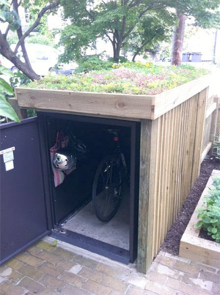 Secure wooden Bike/bin storage in front garden - SE23 
