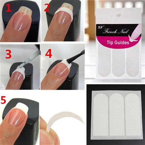 sheet french manicure nail art tips form guide sticker