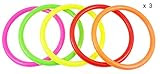 Ujoy Pack of 15 Multicolor Plastic Toss Rings For Speed And Agility Training Games (7.68