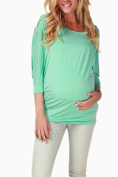 Mint Green Dolman Basic Maternity Top