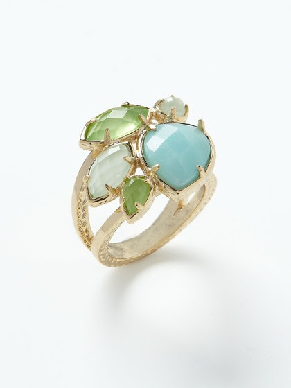 I especially love this color combination, and the teardrop and marquis cuts....and the leaf-like impressions in the band. - Carmella  Kiwi Ring | Kendra Scott Jewelry