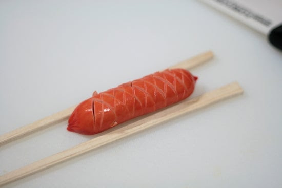 赤ウインナーの花 飾り切り おべんと できたよ