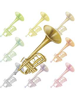 トランペットのイラスト 条件付フリー素材集