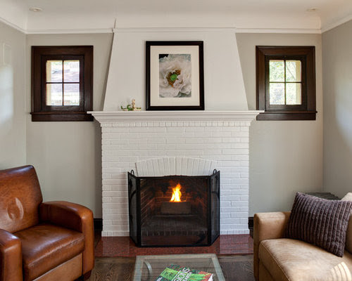  White  Painted Brick  Fireplace  Home Design  Ideas  Pictures 