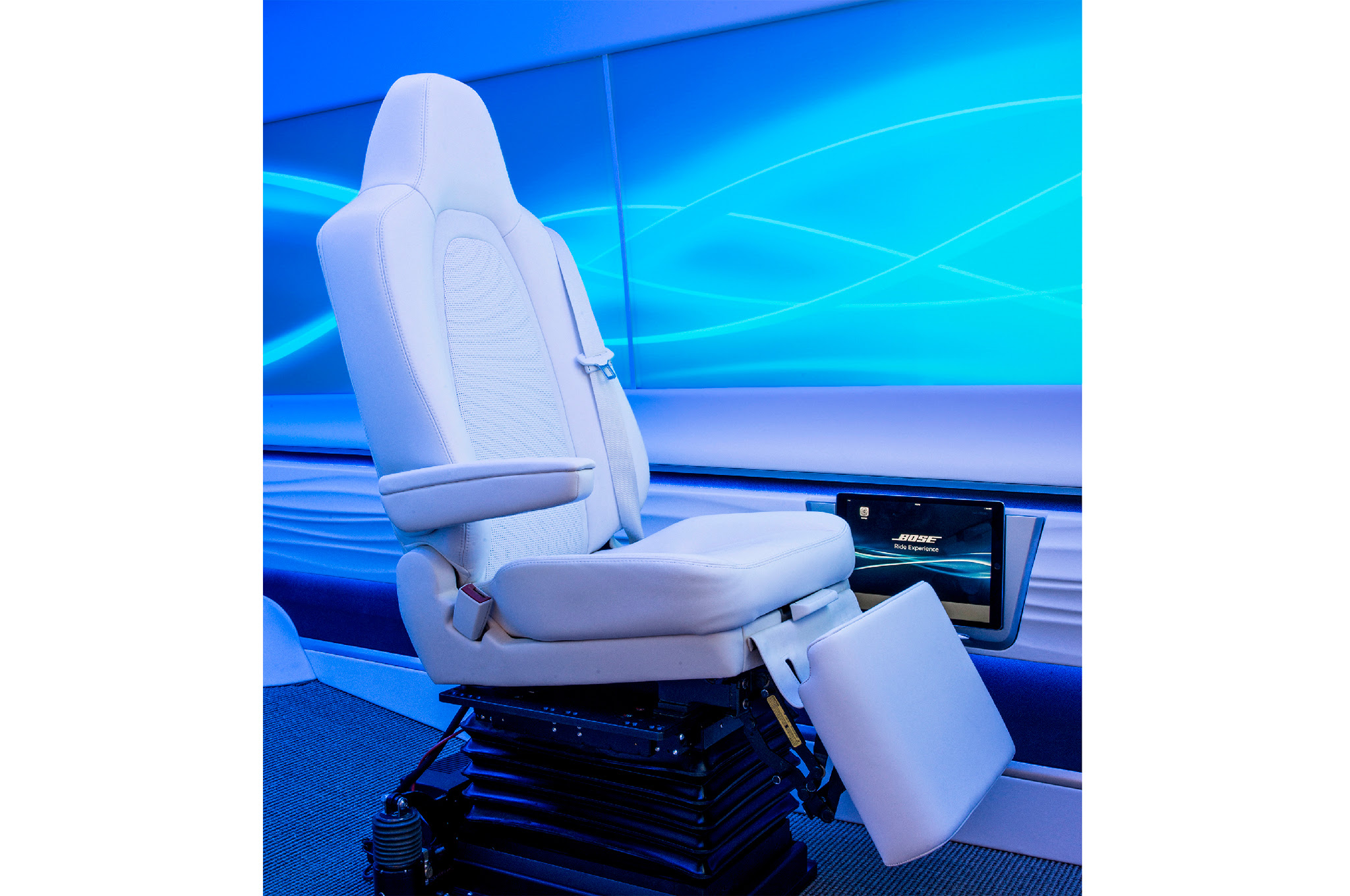 Bose Ride concept system for passenger vehicles Displayed in a Bose simulated autonomous demonstration vehicle 1