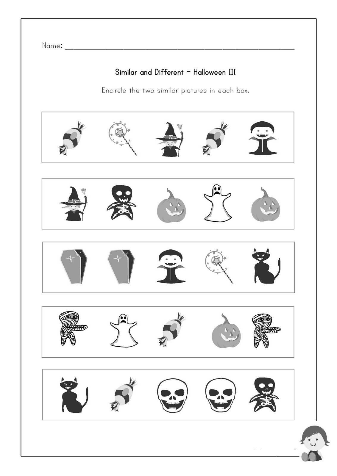 Similar Different Worksheets