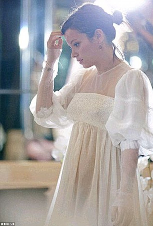Oops: Lily Allen has lost her £200,000 Chanel Couture custom-made wedding dress, which was designed by Karl Lagerfeld
