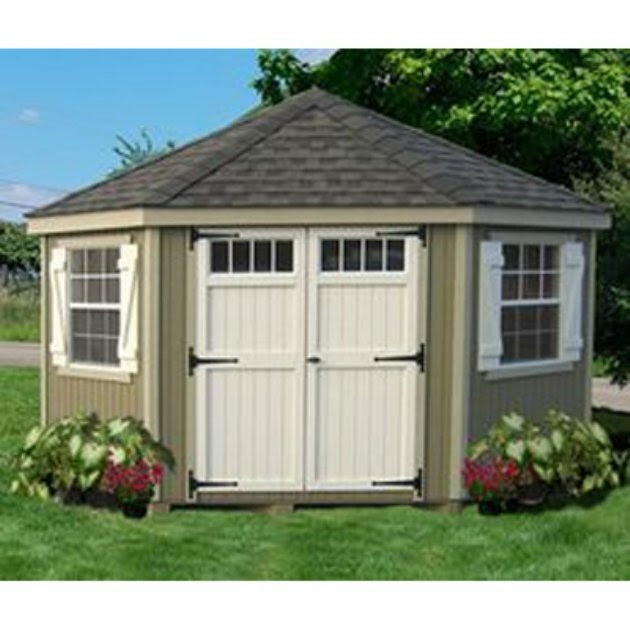 ... Cottage 10 x 10 ft. 5-Sided Colonial Panelized Garden Shed | www