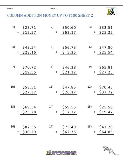 They are also known as powers or exponents. second grade adding money worksheet one page worksheets adding gta v