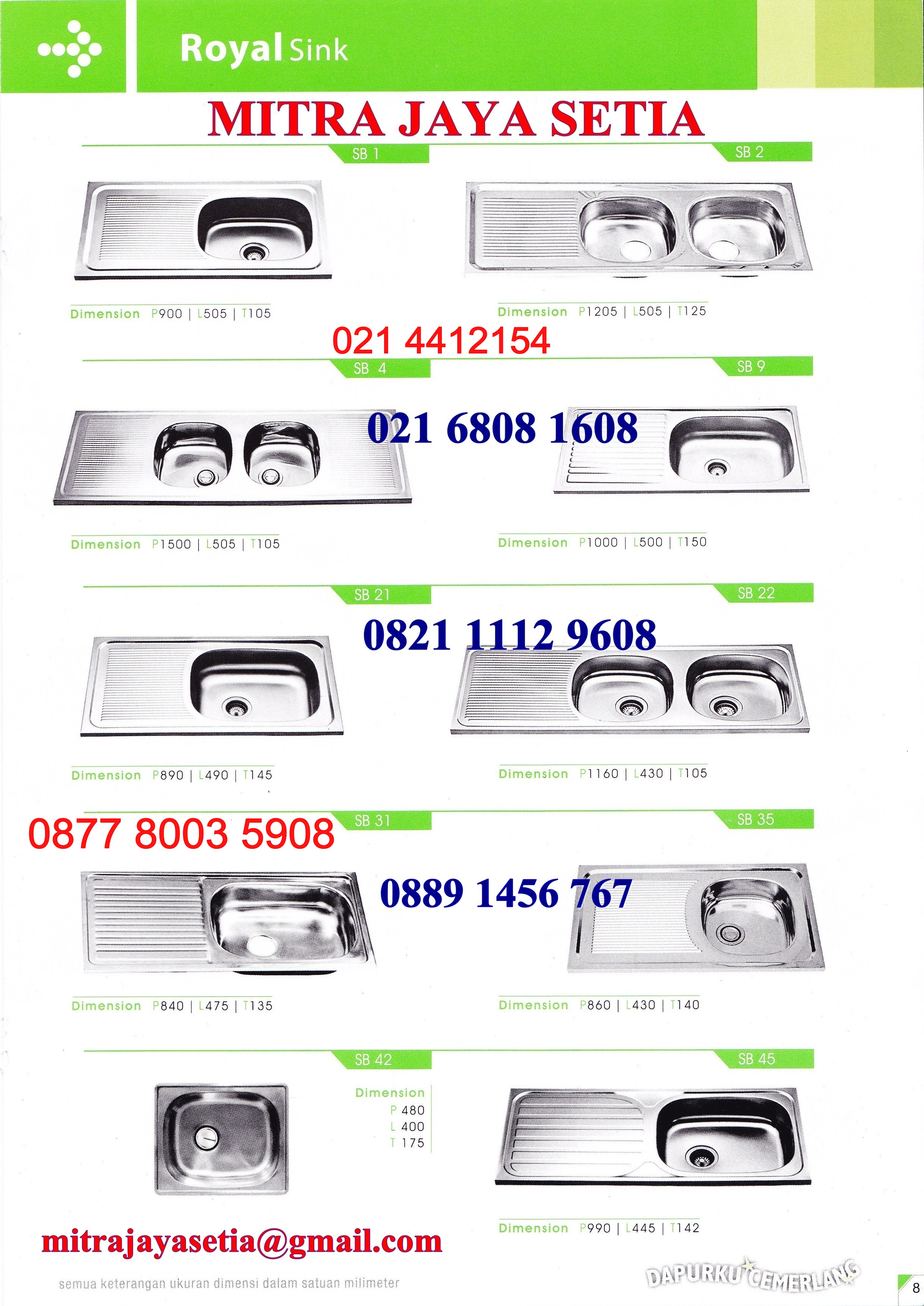 Kitchen Sink Stainlees Steel Royal mitrajayasetia
