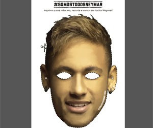 Site disponibiliza para download máscara com a foto de Neymar (Foto: Reprodução)
