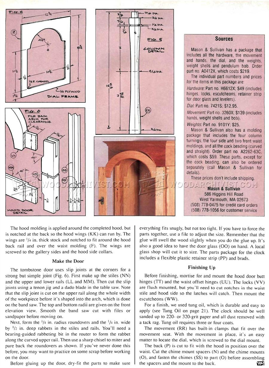 Shaker Tall Clock Plans â¢ WoodArchivist