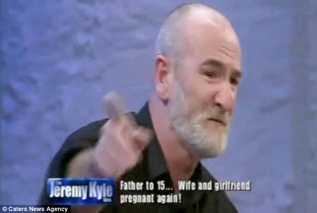 TV appearance: Mick Philpott on the Jeremy Kyle Show, where he talked about the 15 children he had at the time