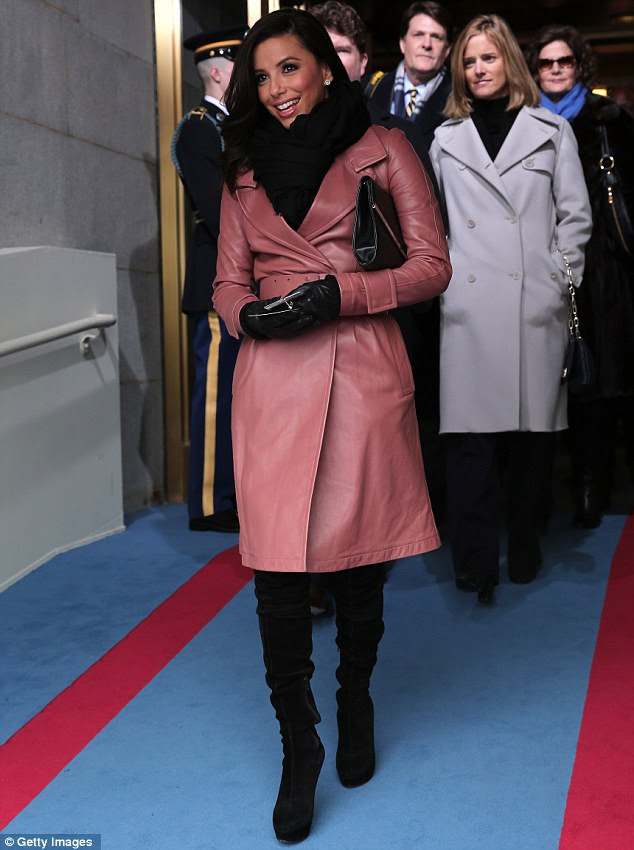 Supporter: Eva Longoria flashed a big smile as she arrived for the event
