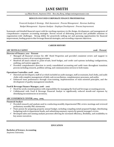 corporate finance resume