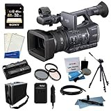 Sony HDR-AX2000 Handycam HDV Camcorder + Sony 32GB Class 10 UHS-1 Memory Card + Sony Replacement NP-F550 Digital Camera Battery + HDMI To Mini-HDMI Cable - 6 foot + 72mm Photo Essentials Filter Kit + Accessory Kit