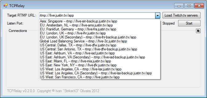 TCPRelay 0.2 beta GUI