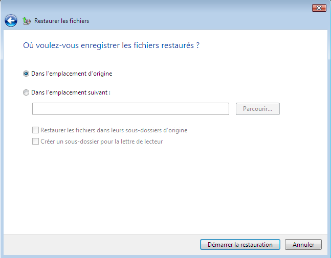 Tutoriel Centre Sauvegarde de Windows Vista/Seven