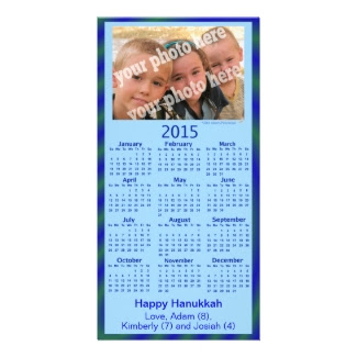 2015 Calendar Card Happy Hanukkah Custom Photo