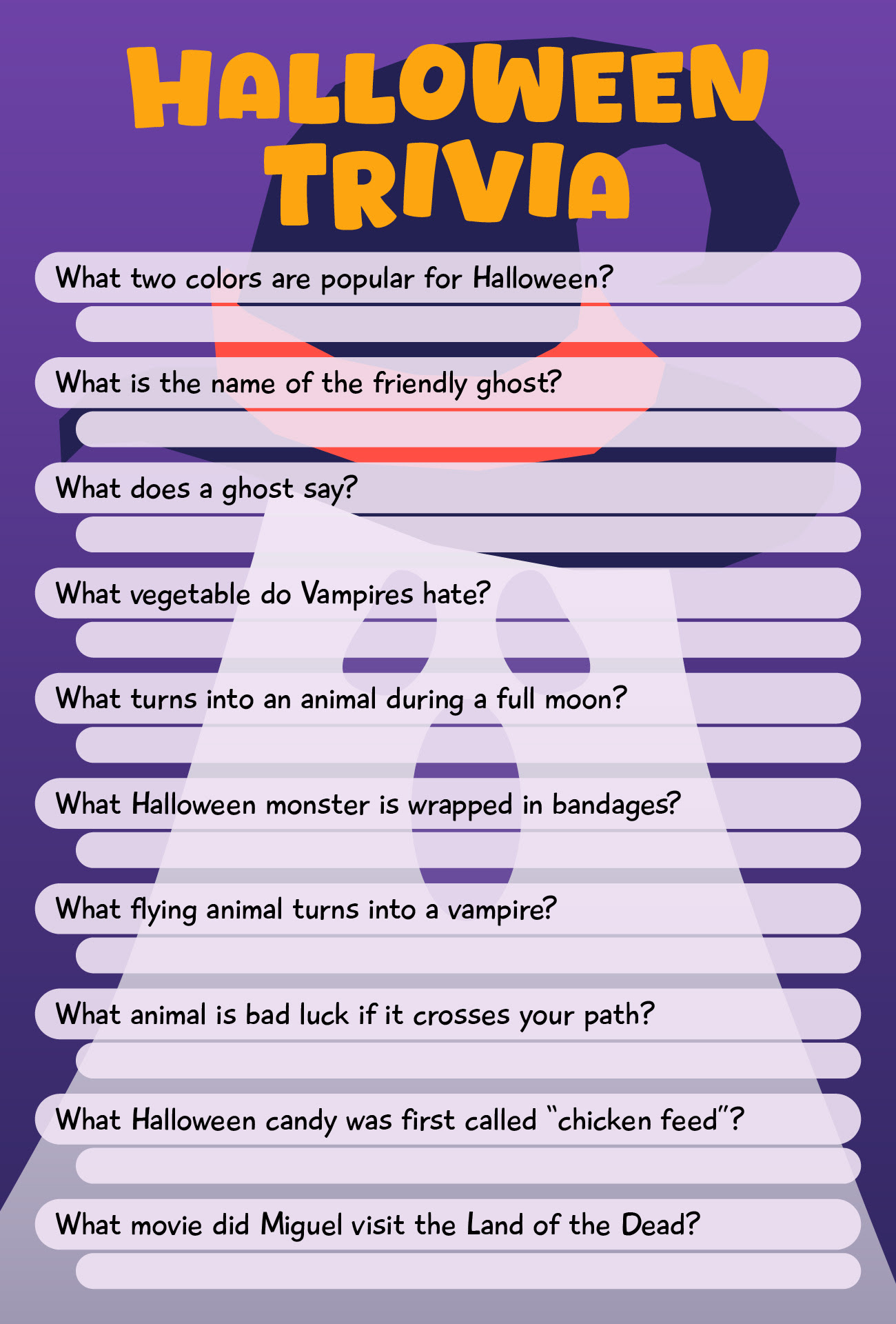7 Best Images of Free Printable Halloween Trivia Questions  Printable