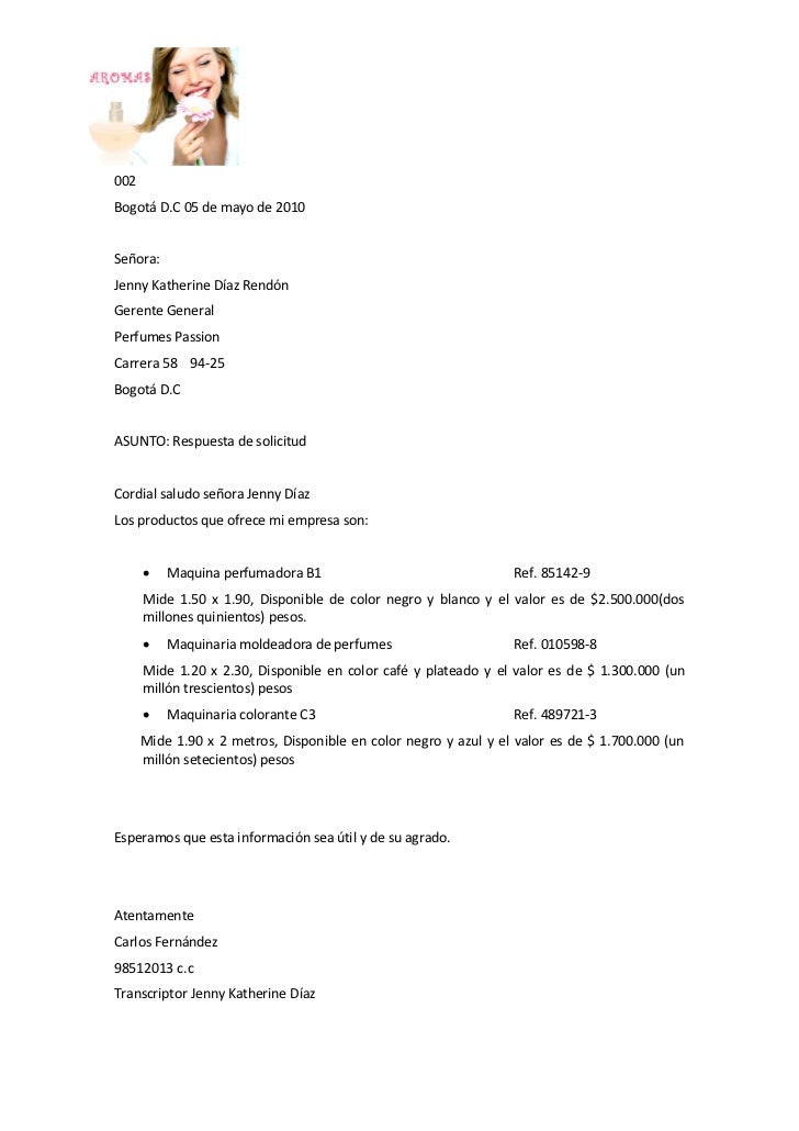 Cartas respuesta de mi empresa