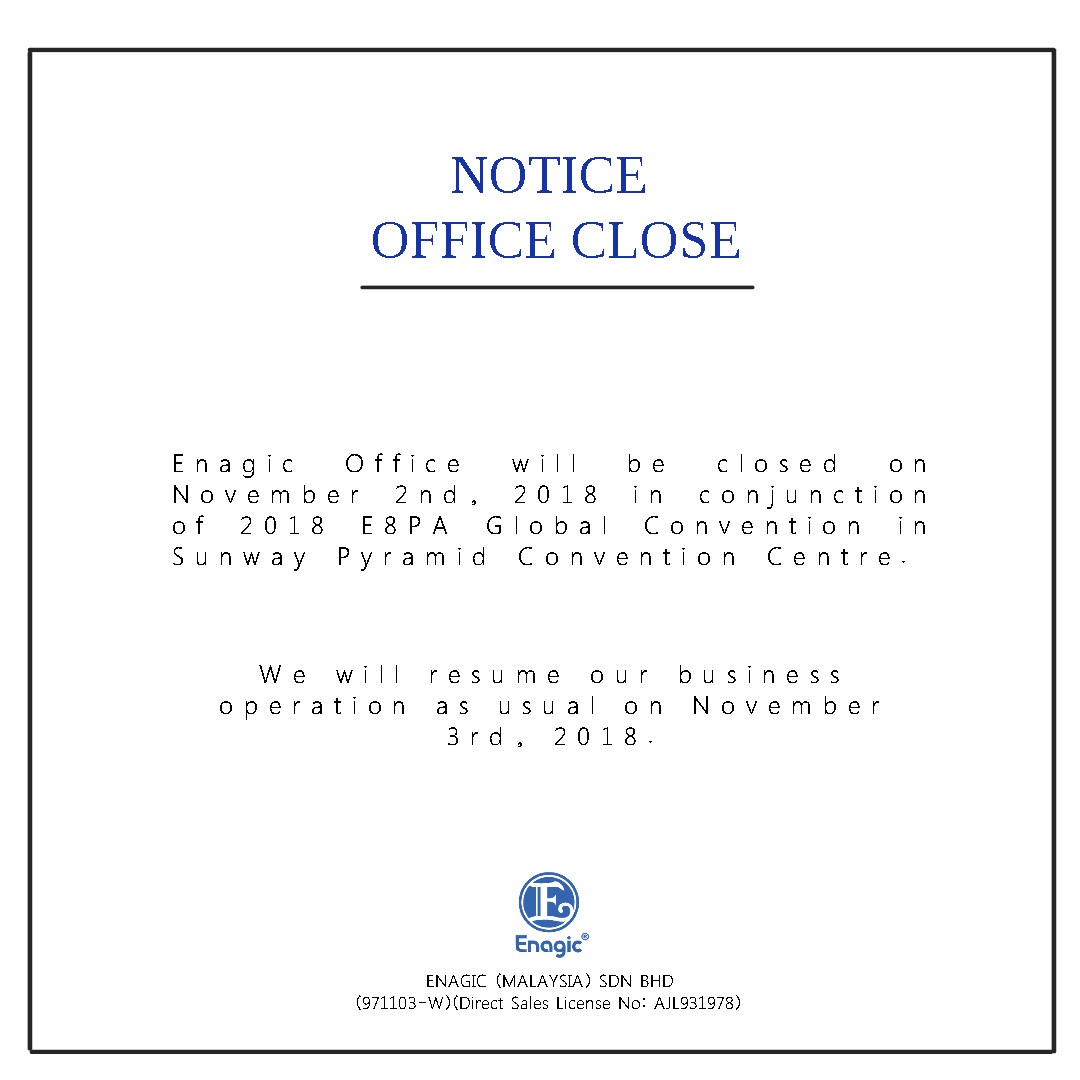 Public Holidays & Closed Notice Archives Enagic Malaysia