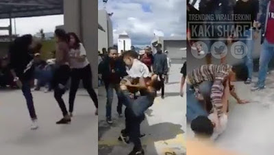 "Dah macam tengok ayam laga" - Video 2 gadis remaja bertumbuk di Ipoh Parade macam pesta jadi viral