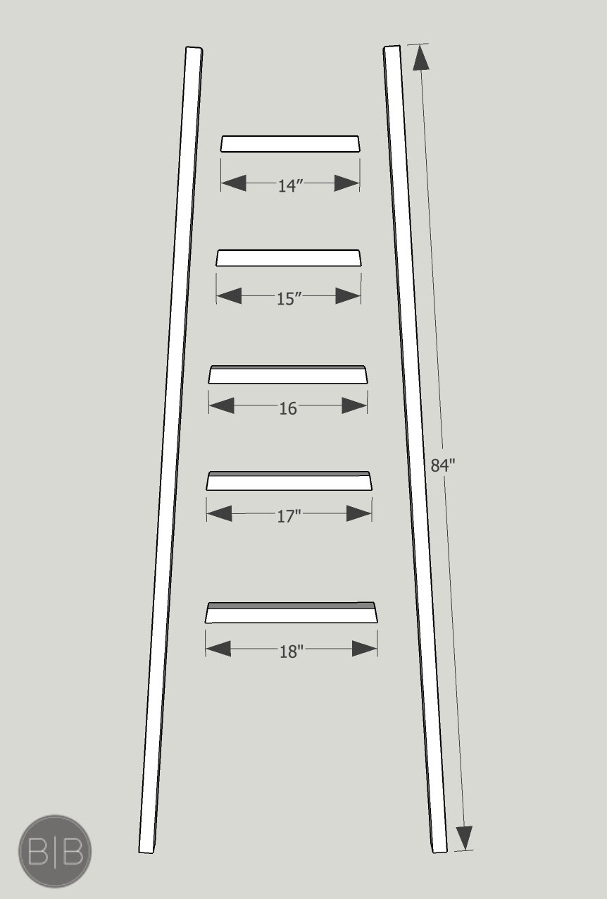 Simple DIY Angled Blanket Ladder Tutorial - A Burst of 