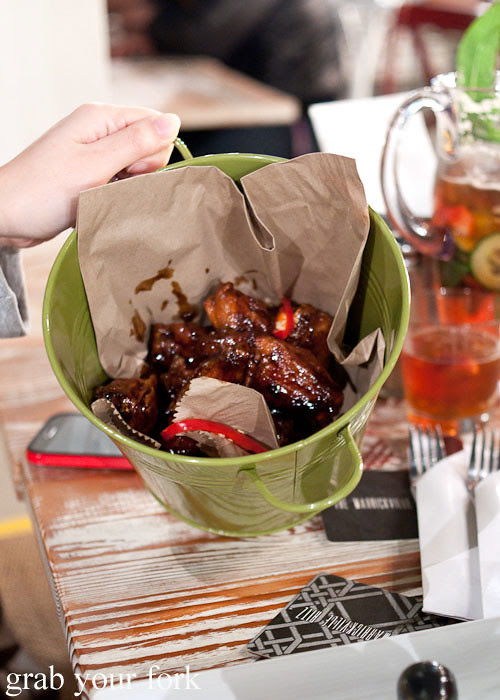 sticky ginger chicken wings bucket at marrickville ritz hotel