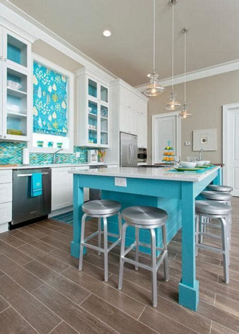 add blue color  modern kitchen design  decorating