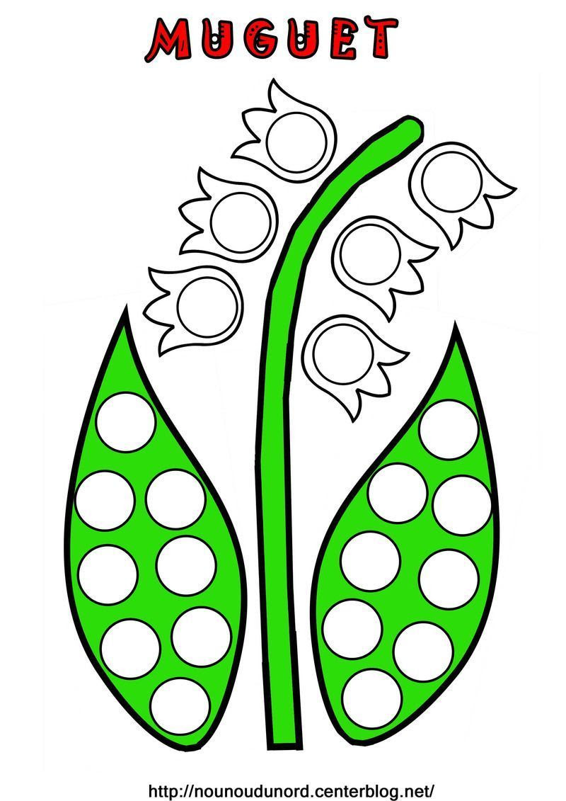 muguet en couleur pour gommettes