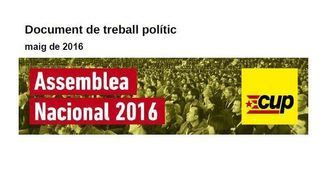 Portada del document de la CUP sobre l'assemblea que faran al maig