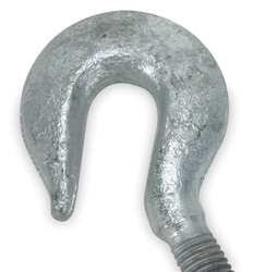 Industrial Grade 2ULL6 Hook End Fitting, Right, 3200 lb, 6 In
